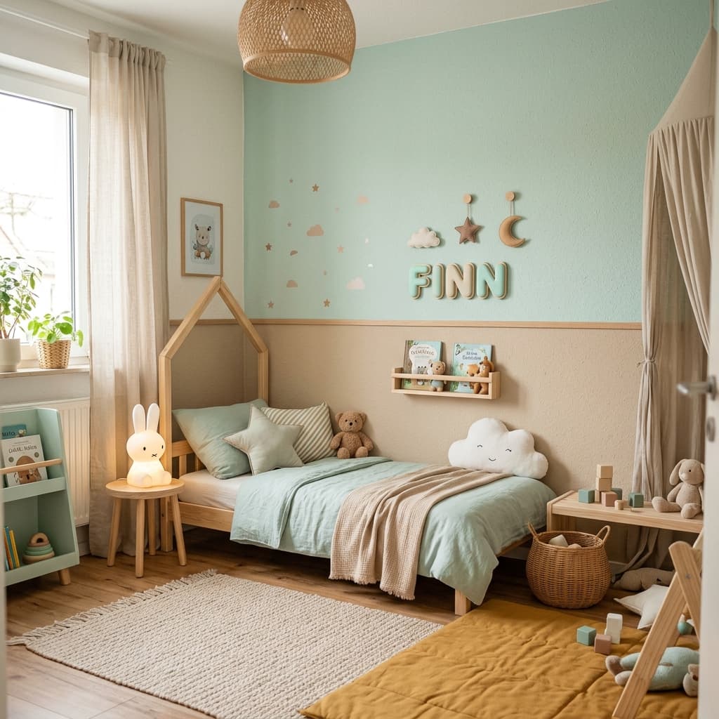 Kinderzimmer-Deko: Namen an der Wand