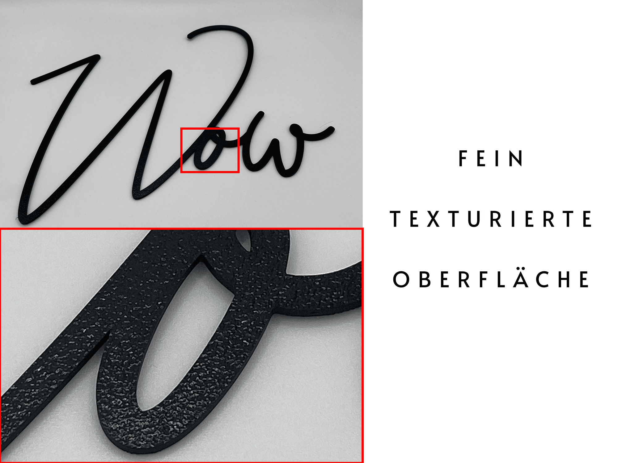 Matte Premium-Oberfläche eines 3D-Schriftzugs