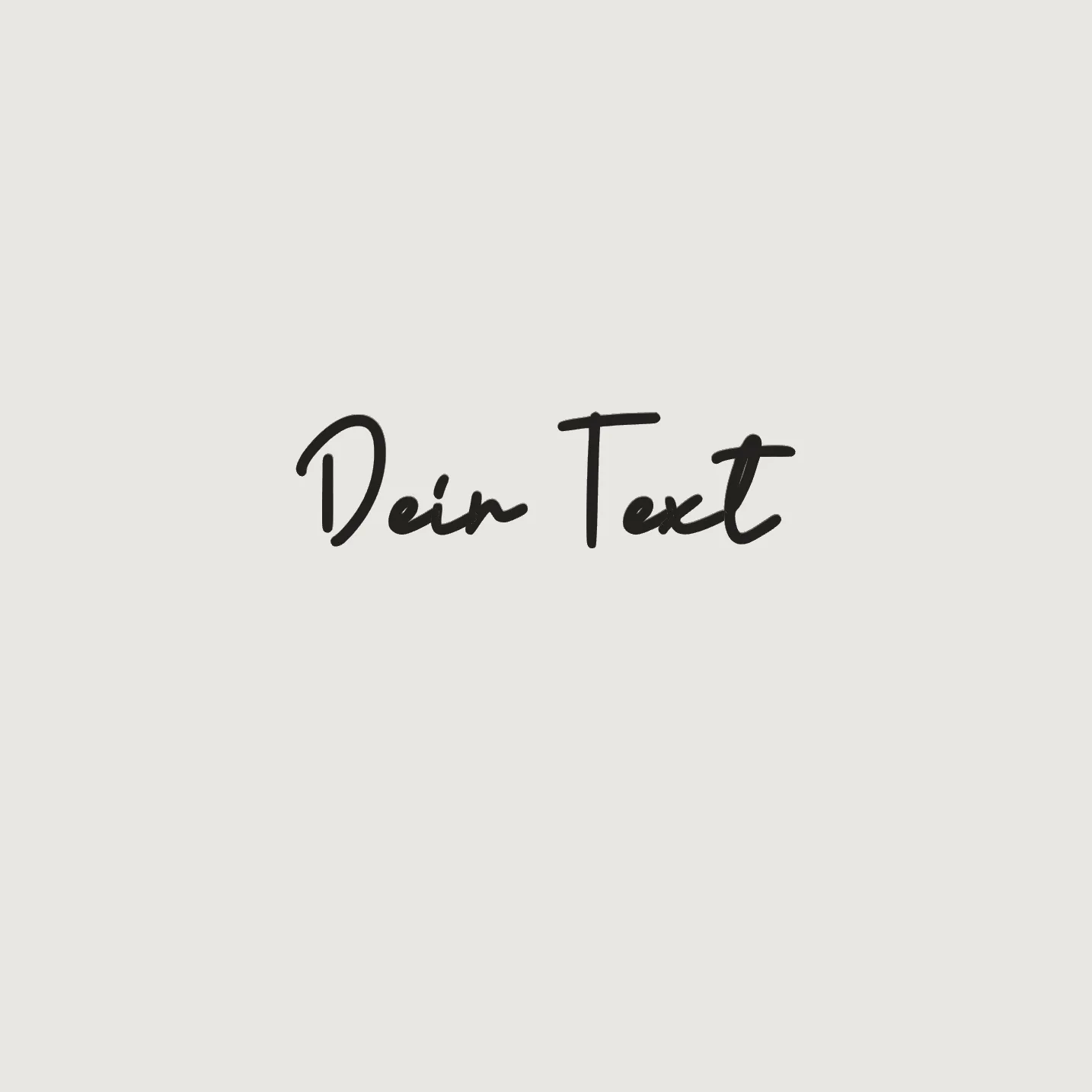 3D-Vorschau: Schriftzug „Dein Text“ an der Wand